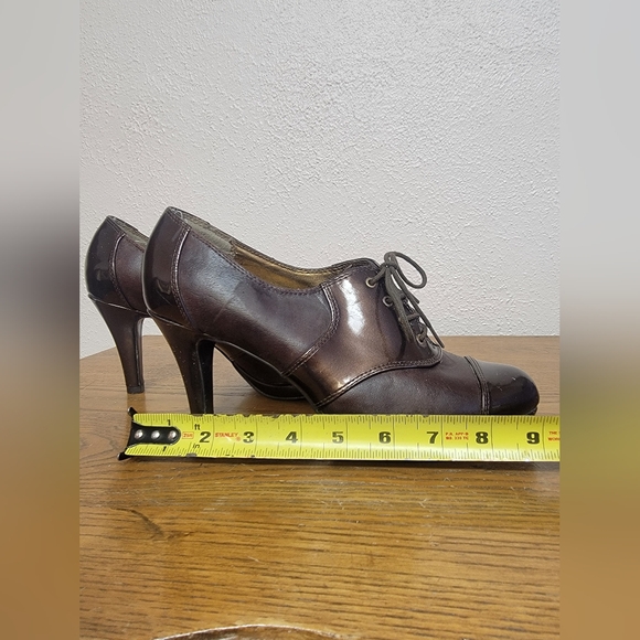 #2 Anne Klein AK Red Brown Round-Toe Oxford Booties with Stiletto Heel 8.5M - Picture 12 of 12